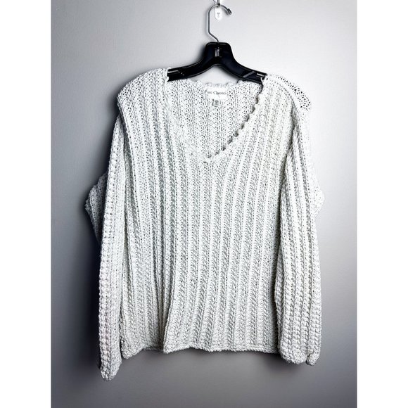 Crosa - Vintage V-Neck Hollow Knit Sweater main image 0